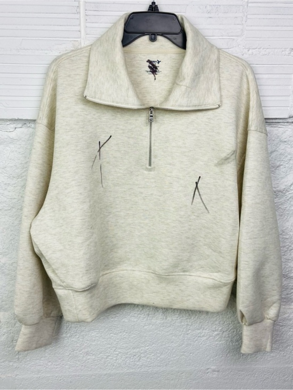 Old Navy active Cream Quarter-Zip soft Pullover size small